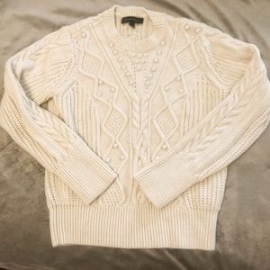 BANANA REPUBLIC Beaded Cable Knit Sweater